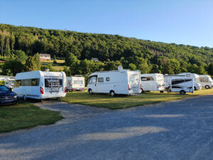 Unser Stellplatz auf dem Campingplatz "Camping Paradies Sonnenwiese"